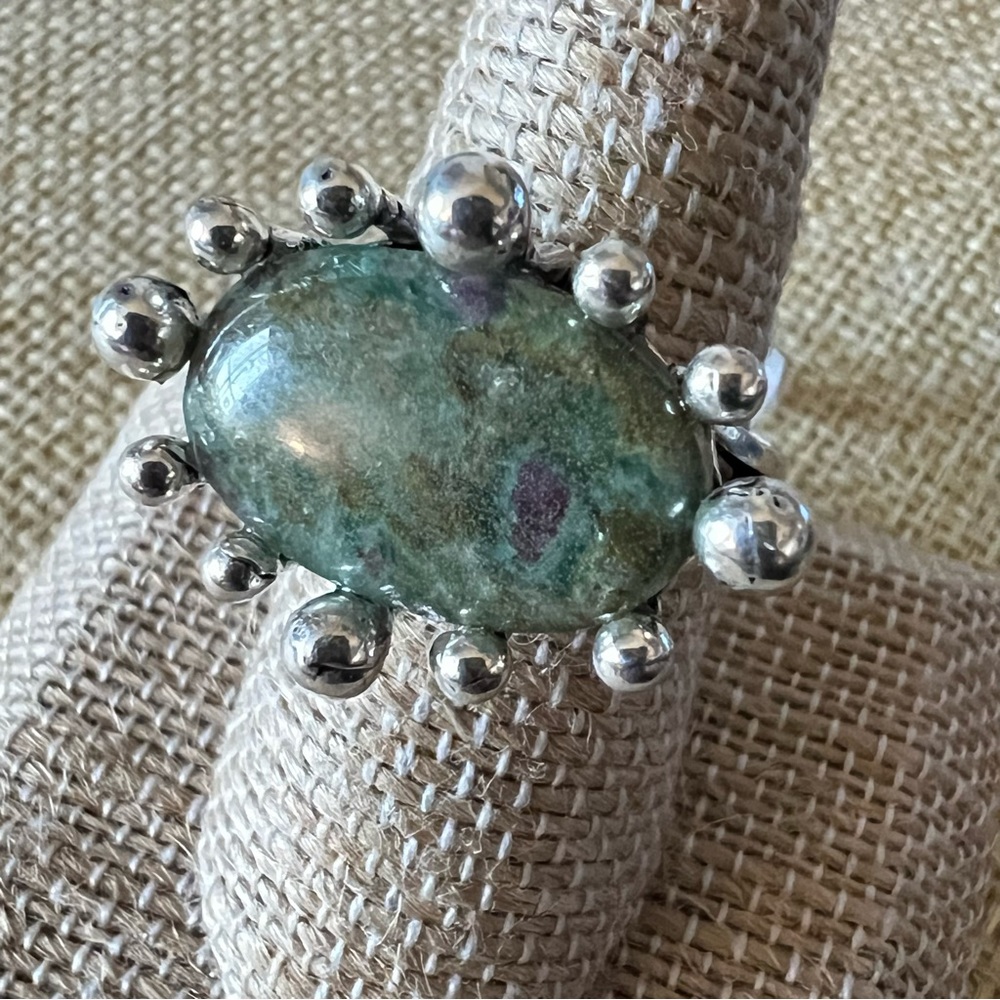 New Ruby Zoisite Stone Crystal Large Prong Set Ca… - image 3